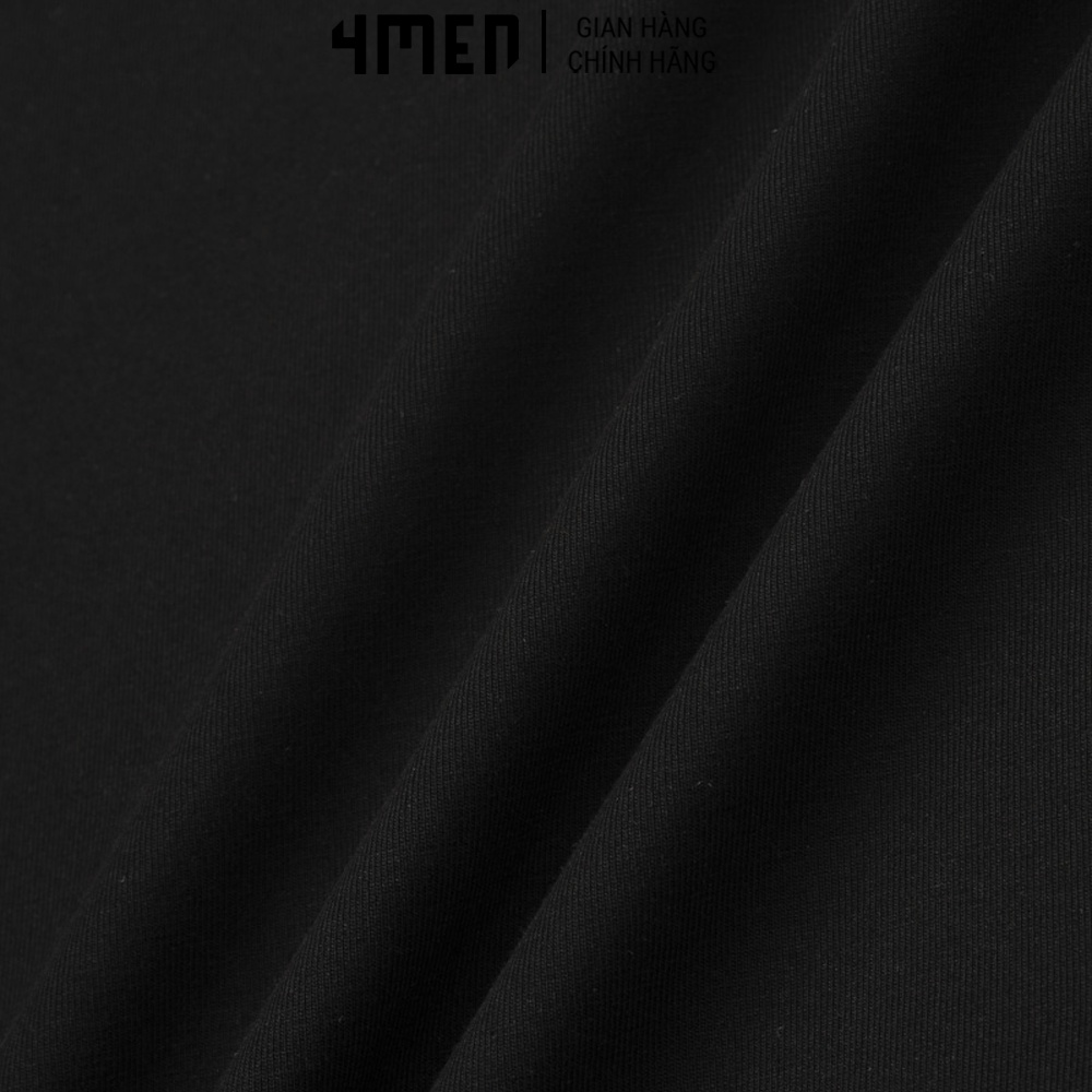 Áo Thun Nam Regular Phối Màu 4MEN AT112 sọc ngang ngực trẻ trung, cổ tròn tay ngắn basic, vải cotton co giãn 4 chiều