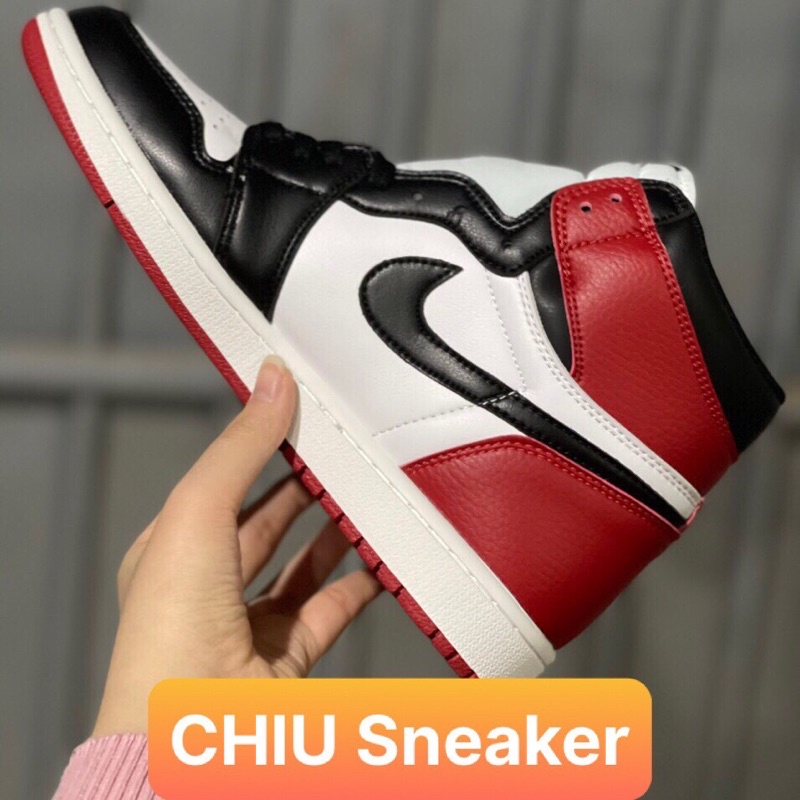 Giày thể thao sneaker jordan 1 high Chicago black toe đỏ đen trắng giày cổ cao