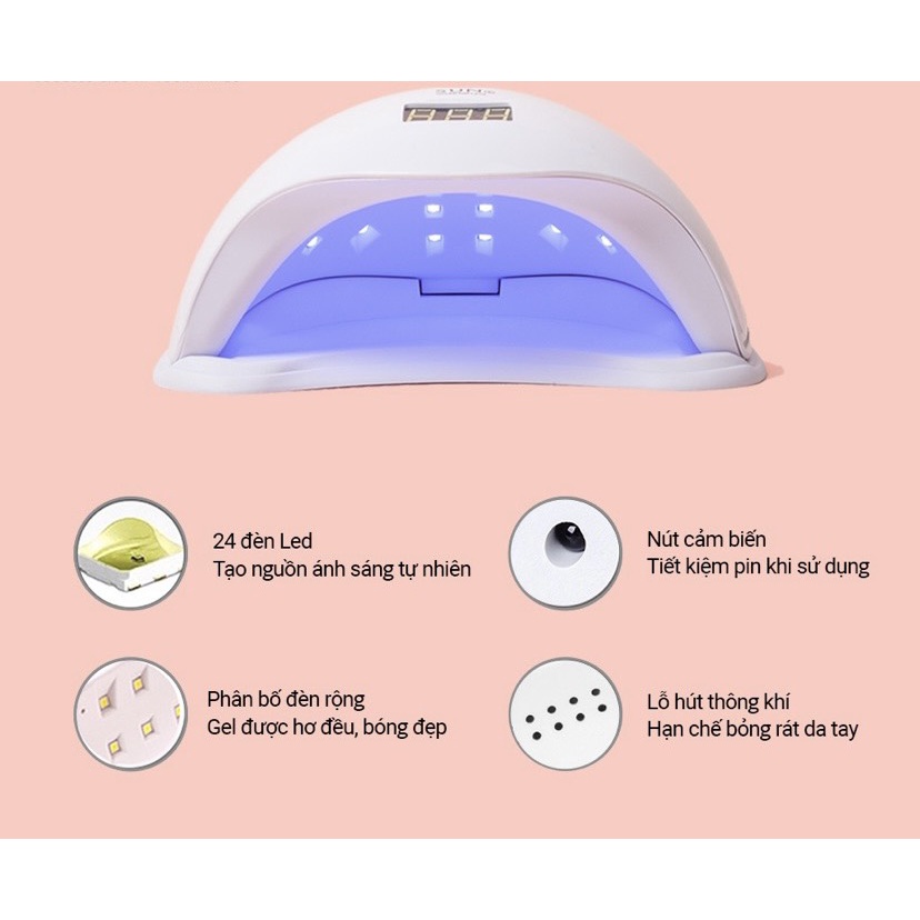Máy hơ gel máy hơ móng SUN 5 48W đèn LED/UV máy hơ gel mini