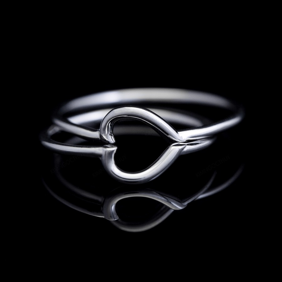 Cặp Nhẫn Tình Nhân 10K Cao Cấp Kim Ngọc Thủy Màu Trắng CV47