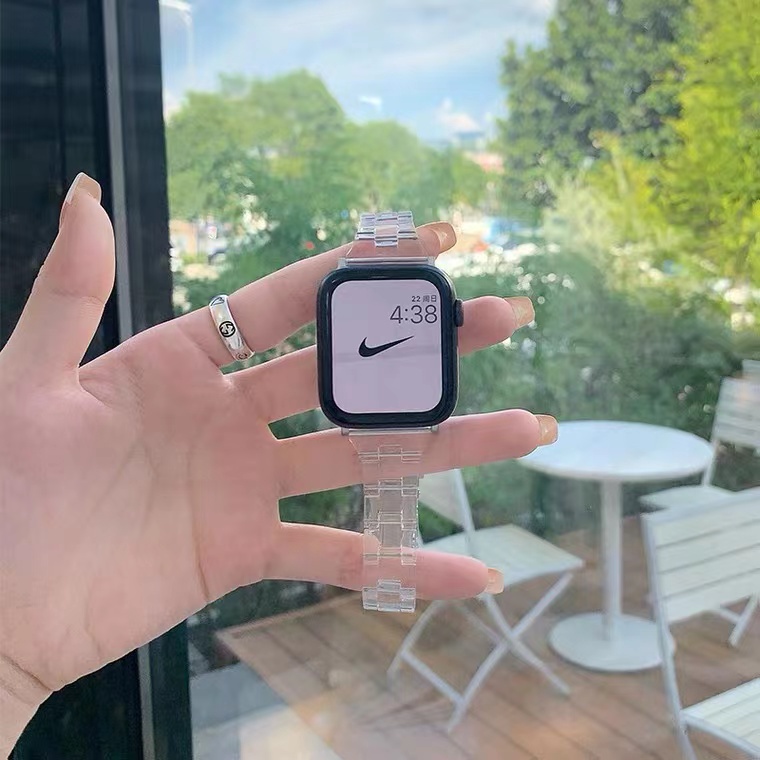 Dây Đeo Đồng Hồ Trong Suốt Cho Apple Watch Series SE 7 6543 38 41 45 40mm 42 44mm