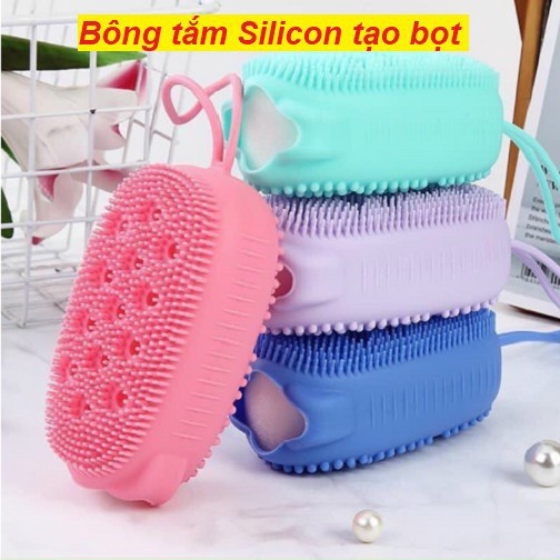 BÔNG TẮM SILICON TẠO BỌT SIÊU ÊM, BÔNG TẮM MỀM TẨY TẾ BÀO CHẾT