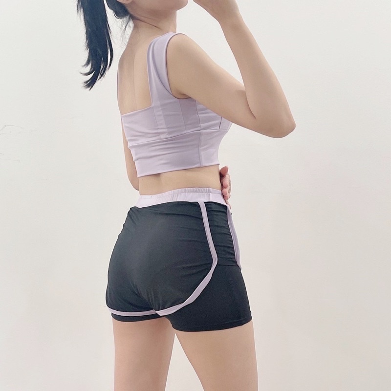 𝙃𝙊𝙏 Quần short đùi thể thao lưng cao 2 lớp siêu co giãn - tập gym, thể thao, mặc nhà chất cotton mát mẻ Daylily