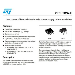 IC nguồn VIPer12A DIP-8 [HTE Quy Nhơn CN2]