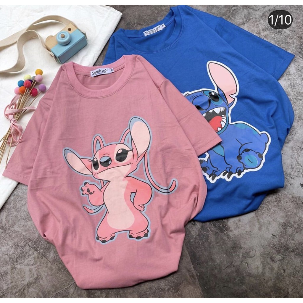 Áo Thun STITCH CHIMTE IN 3D Form Rộng Unisex Nam Nữ TEEN Cực HOT