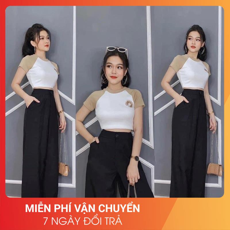 [Loại 1/Ảnh thật] Quần xuông ống rộng 24APRIL  Quần ống rộng cá tính dễ mặc chất lụa mịn mát dày dặn