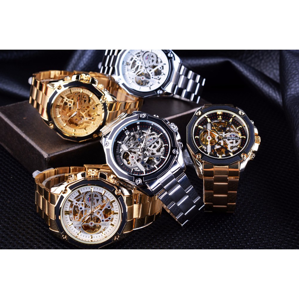 Đồng Hồ Cơ Tự Động Bằng Thép Không Gỉ Theo Phong Cách Steampunk | BigBuy360 - bigbuy360.vn