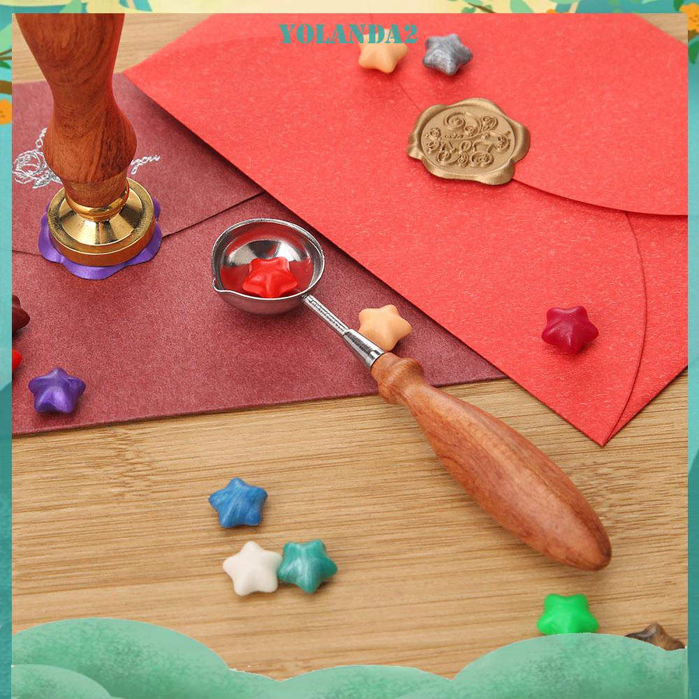 Muỗng múc sáp niêm phong tay cầm gỗ chống nóng phong cách vintage