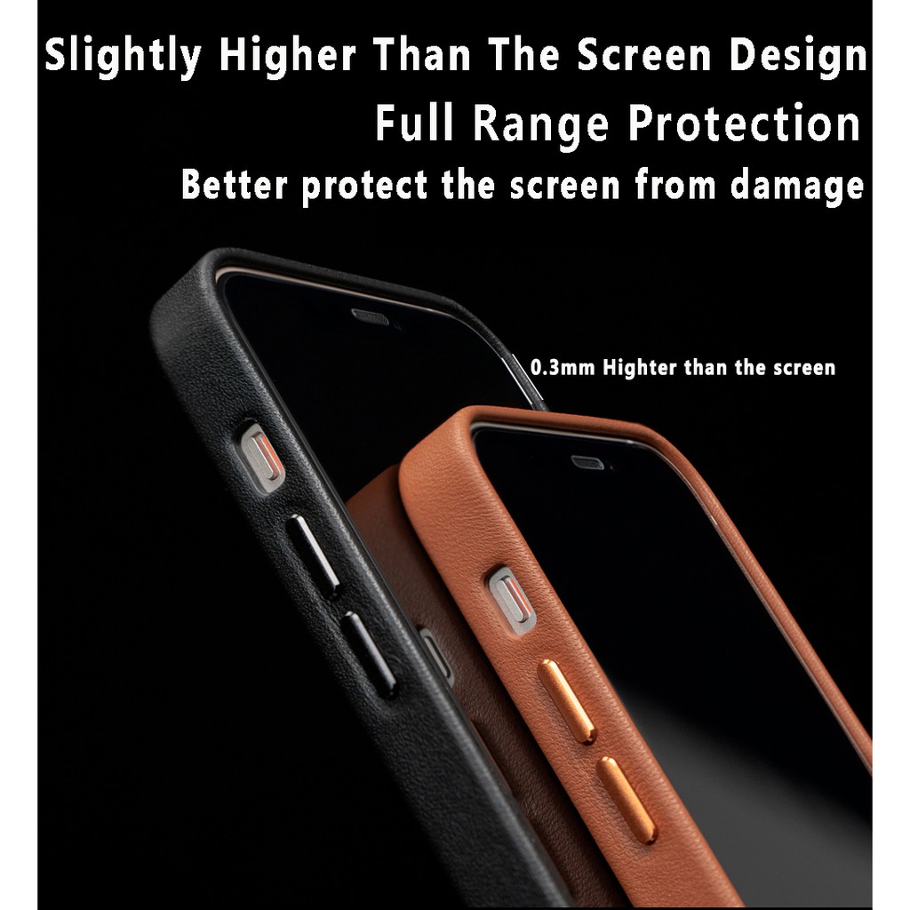 Ốp điện thoại da hỗ trợ sạc không dây Magsafe chất lượng cao cho iPhone 12 Pro Max