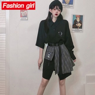 Áo Sơ Mi Tay Dài + Tạp Dề Xếp Ly Phong Cách Hàn Quốc Thời Trang