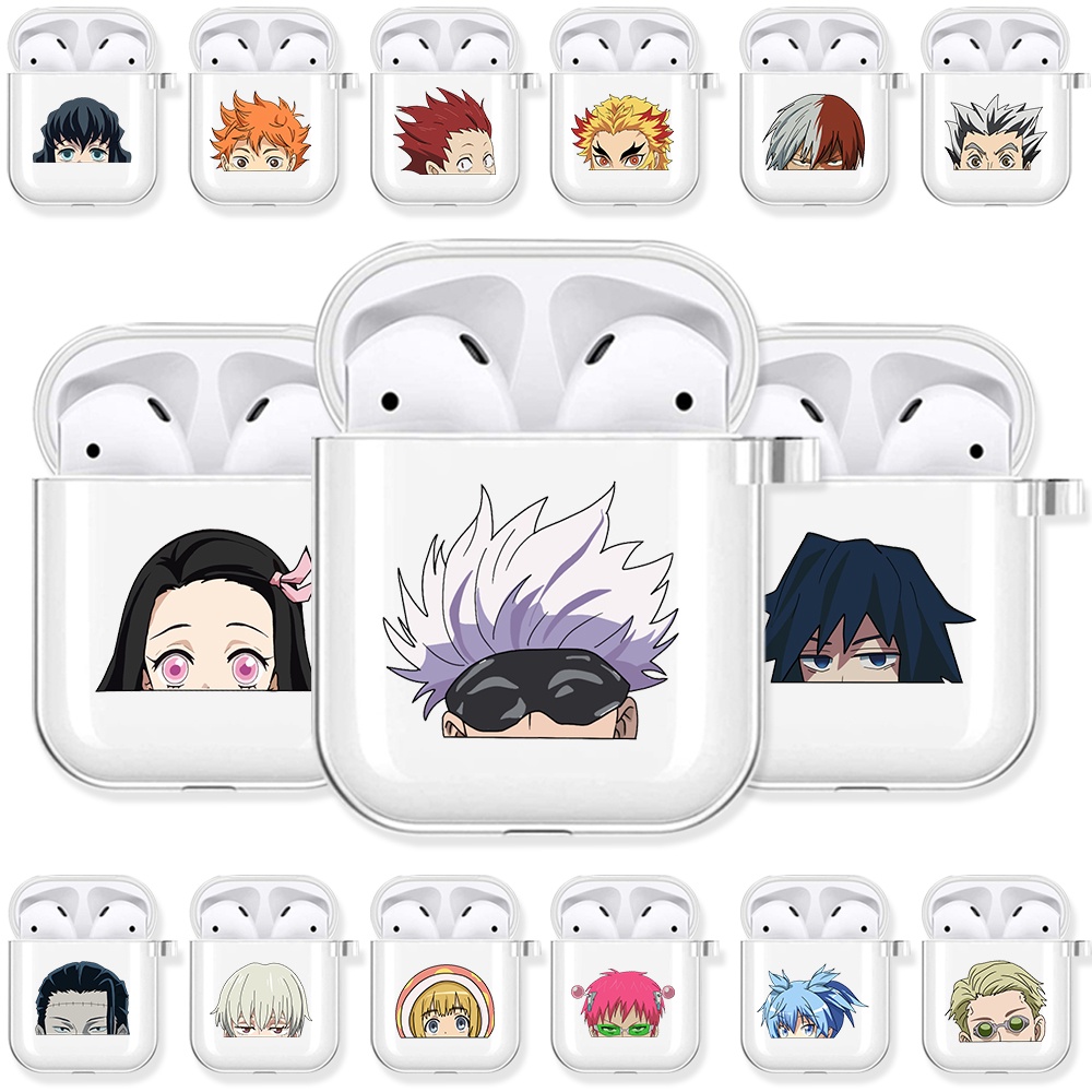 Vỏ Bảo Vệ Hộp Sạc Tai Nghe airpods pro 3 2 1 bluetooth Không Dây Bằng tpu Mềm Trong Suốt Hình Nhân Vật anime gojo satoru