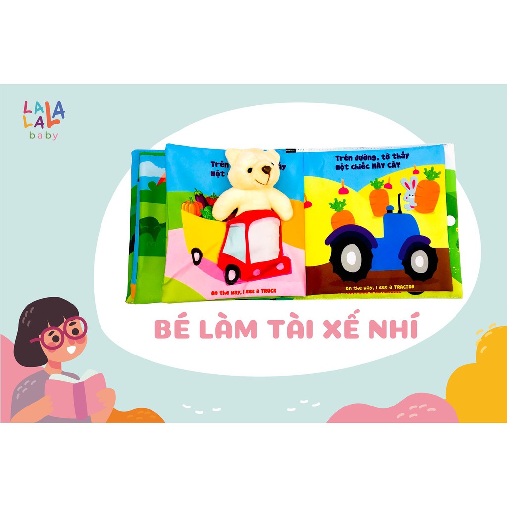 Sách vải song ngữ Lalala Baby kích thích phát triển đa giác quan cho bé