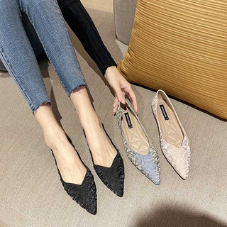 Giày búp bê nữ mũi nhọn thời trang hàn