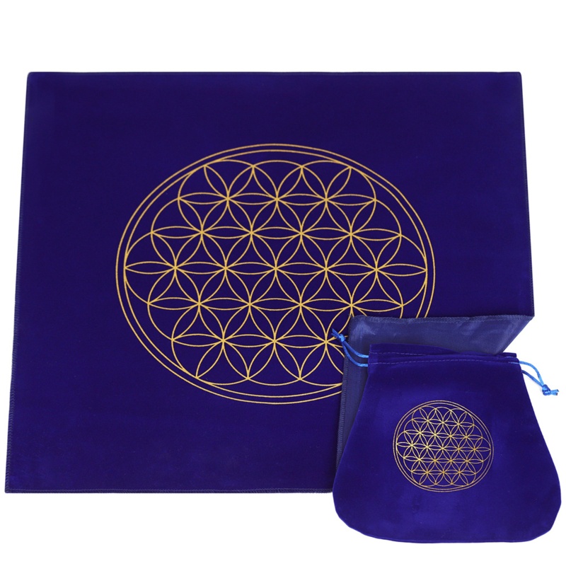 Khăn Trải Bàn Bói Tarot In Hoa Hướng Dương Bằng Vải Altar Kèm Túi Đựng