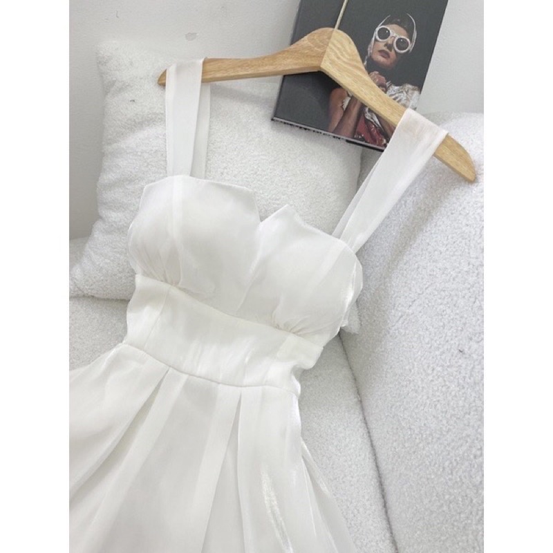 ĐẦM MIDI 2S TRẮNG BO EO sp000031