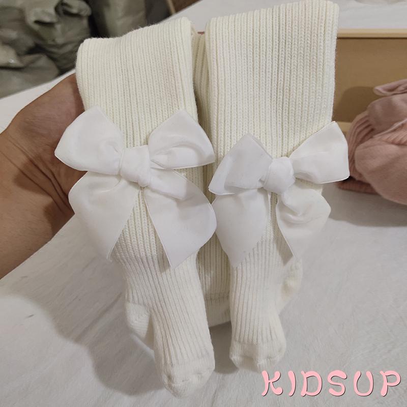 Quần tất legging cạp cao phối nơ cho trẻ em