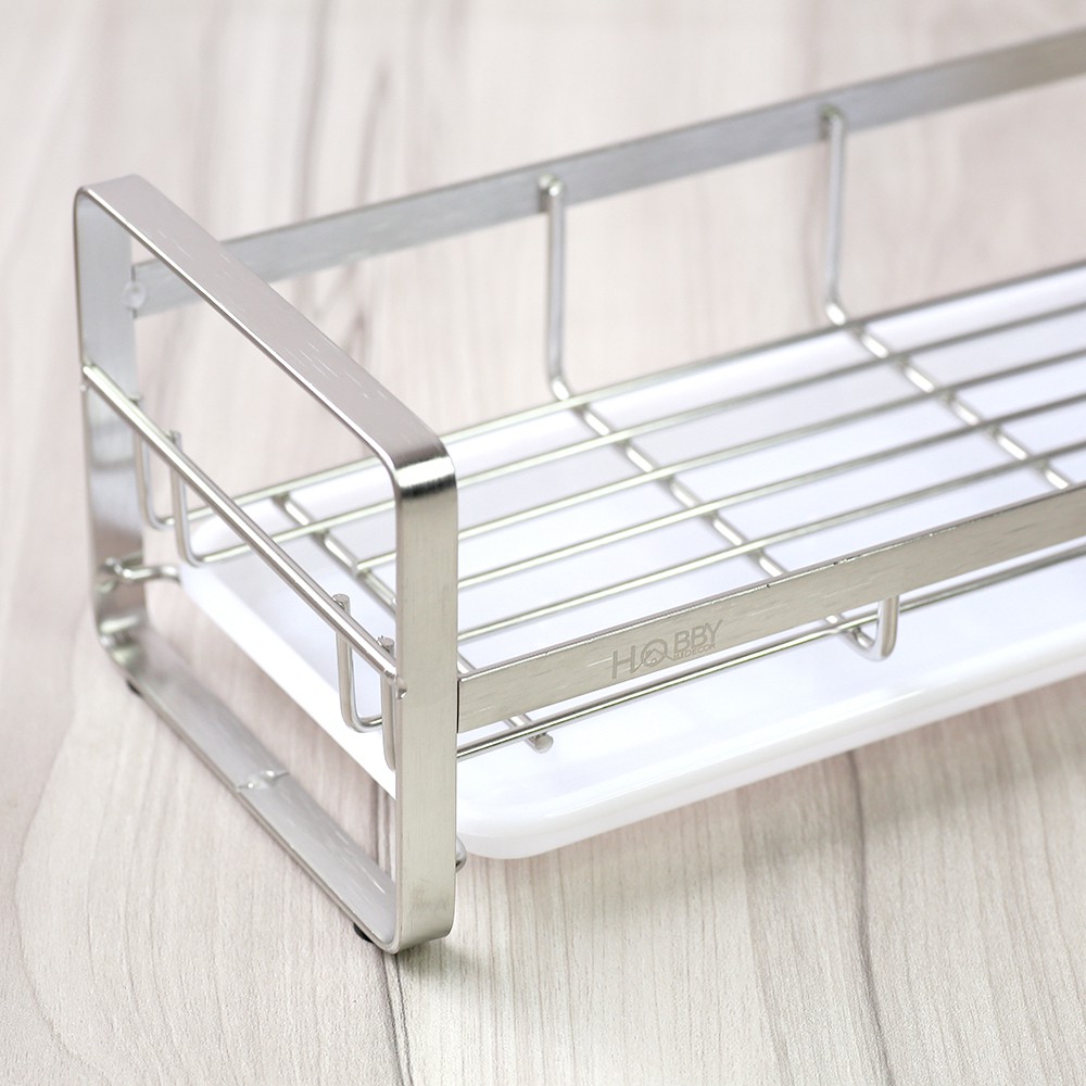 Kệ rổ đựng đồ rửa chén dán tường gạch men Hobby Home Decor KRC6 - mẫu lớn kèm keo dán và miếng dán