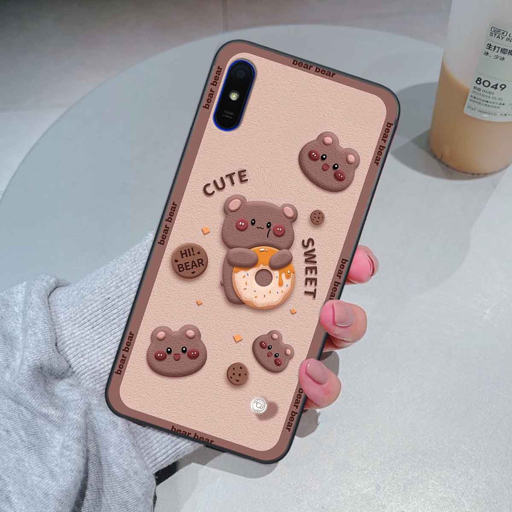 Ốp Xiaomi Redmi 7A / 8A / 9A bear brick, gấu đáng yêu, dễ thương