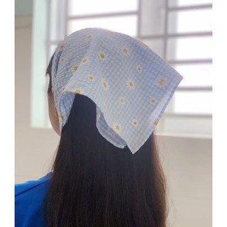 Khăn BANDANA caro in hoa cúc