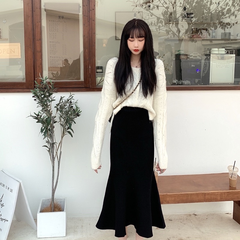 Chân váy đuôi cá dáng dài phong cách ulzzang Hàn Quốc siêu hot | BigBuy360 - bigbuy360.vn