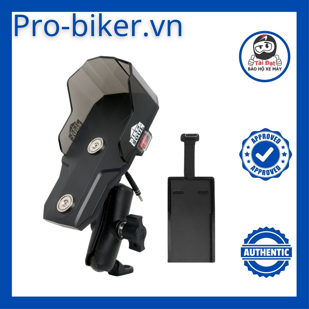 Giá gắn điện thoại BIKER SOUL Hàn Quốc Magfit Pro gắng CHÂN KÍNH CÓ SẠC cho IPHONE/ SAMSUNG