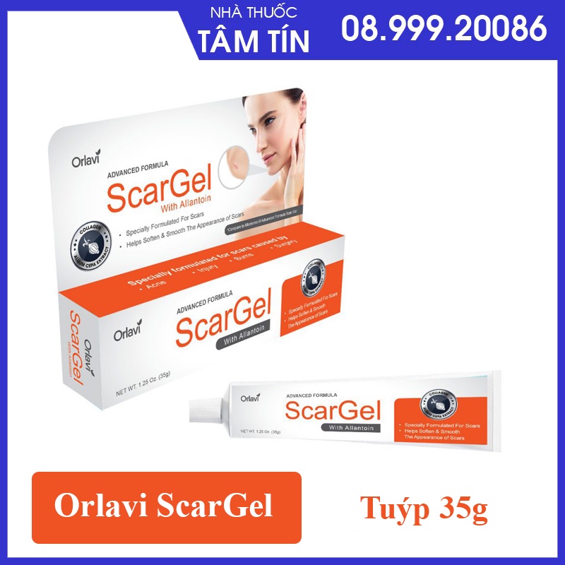 Kem Làm Mờ Sẹo Orlavi ScarGel Giúp Làm Mờ Sẹo & Vết Thâm Do Sẹo Để Lại