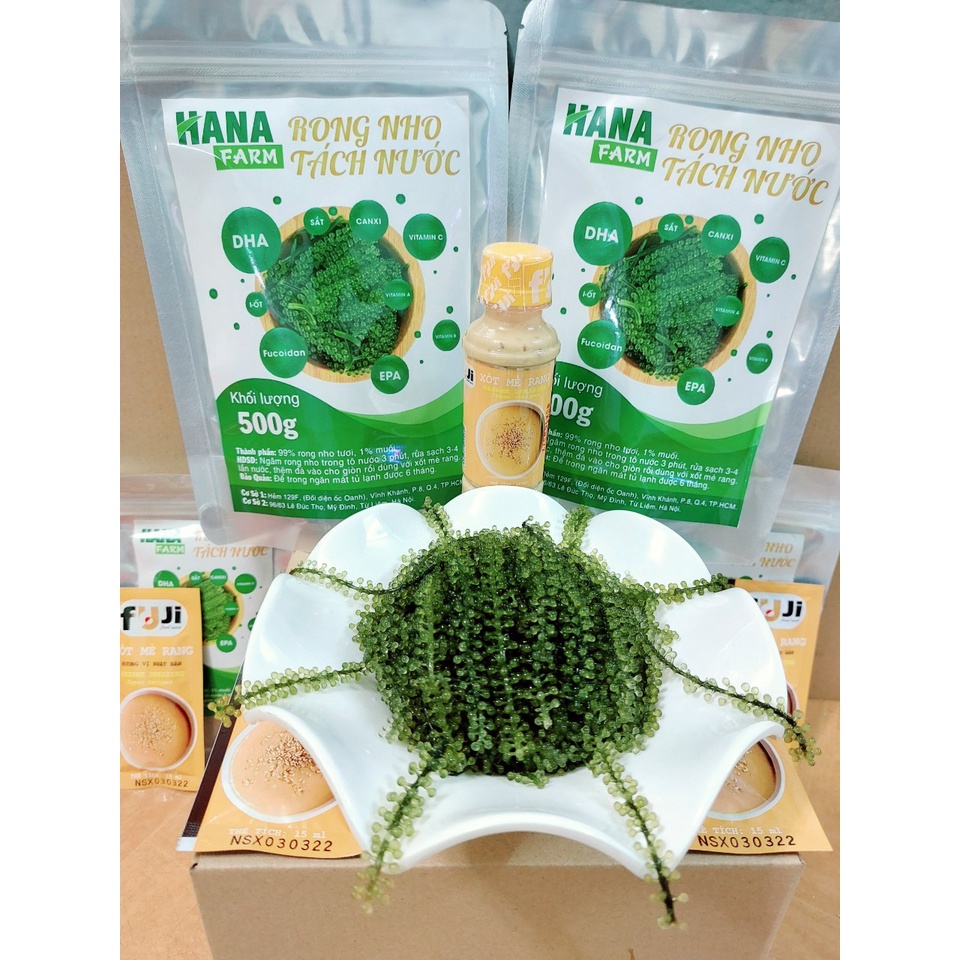 Combo nhiều gói rong 50g nở 150g kèm xốt, giá rẻ + freeship Hana Farm
