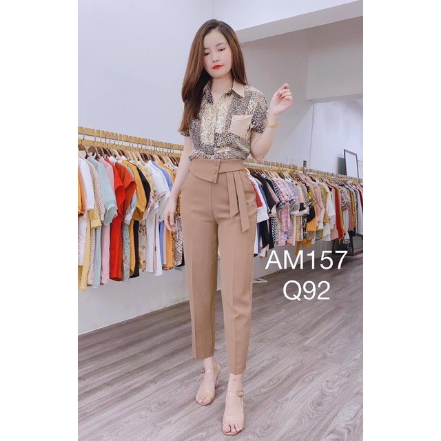 QUẦN BAGGY NỮ 3 KHUY QUẦN TÂY VẠT LỆCH KIỂU CÁCH BANAMO FASHION 8317