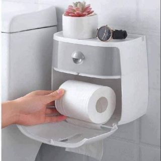 Combo Hộp đựng giấy vệ sinh ecoco+ kệ góc nhà tắm