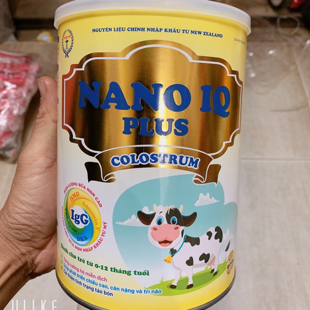 sữa Nano IQ Plus colostrum( sữa 0/12 tháng).900g ( có quà).