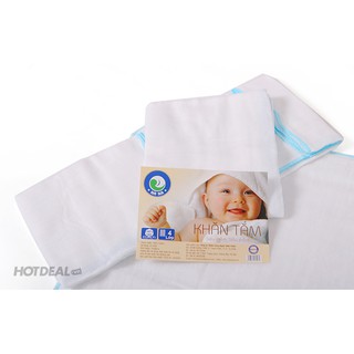 Combo 03 Khăn Tắm Vải Mùng Loại 4 Lớp Khổ 75 x 80cm Bé Mi