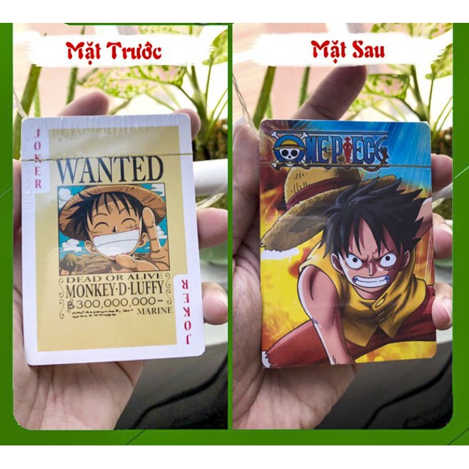 Bộ bài Tây anime onepiece Wanted Truy Nã,Rozo,luffy,chopper , bộ Tú 54 lá in hình anime manga dễ thương si