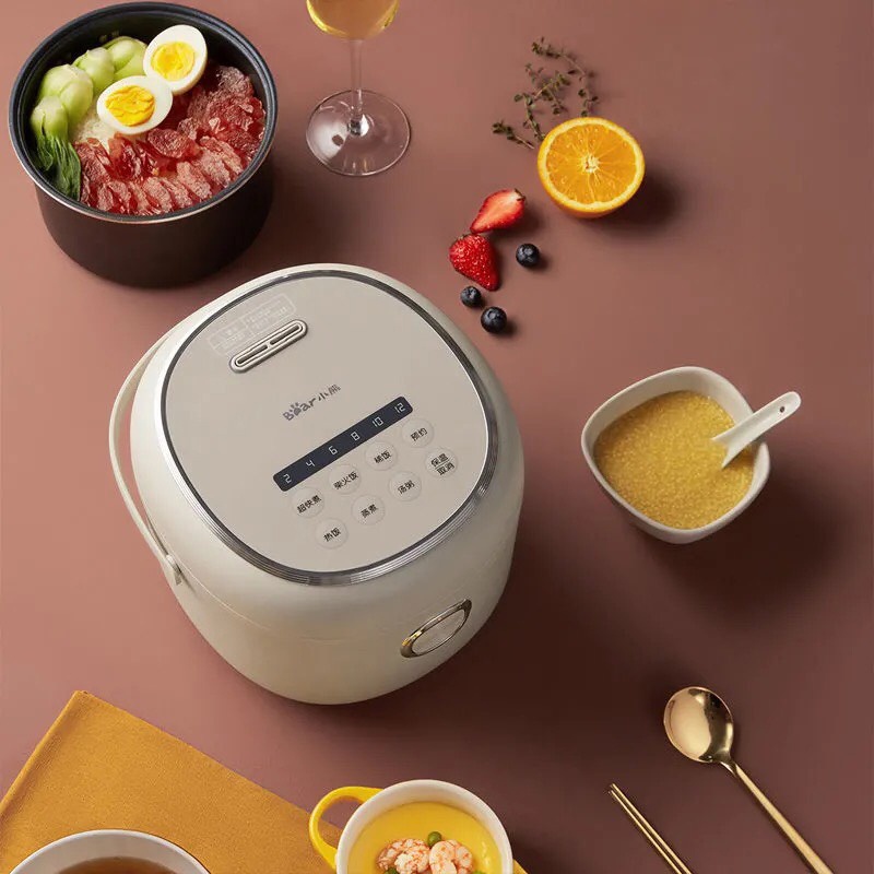 Nồi cơm điện mini cao cấp điện tử BEAR DFB-P20H1 / DFB-P20J1 màu trắng núm vuông bảo hành 12 tháng