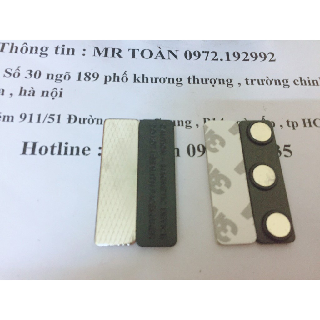 NAM CHÂM THẺ TÊN , NAM CHÂM CÀI ÁO MÀU ĐEN 45X13MM