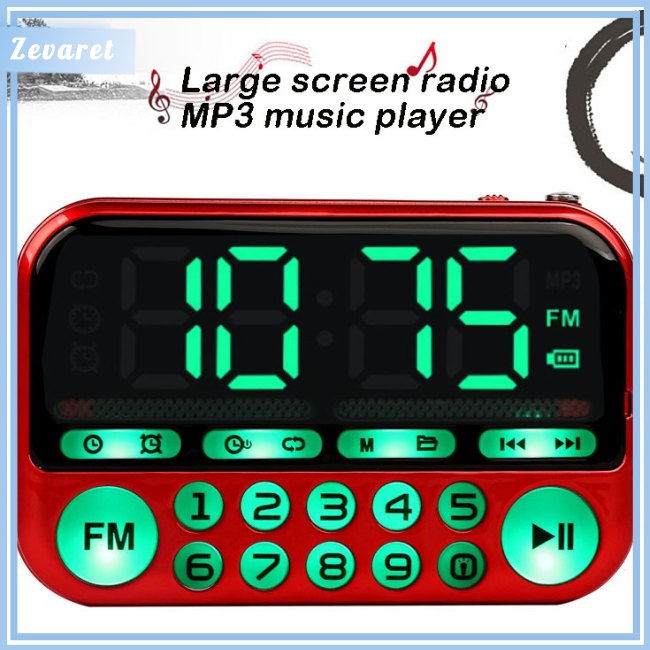 Loa Zevaret Mini Cầm Tay Màn Hình Kỹ Thuật Số Tích Hợp Đài FM USB TF MP3