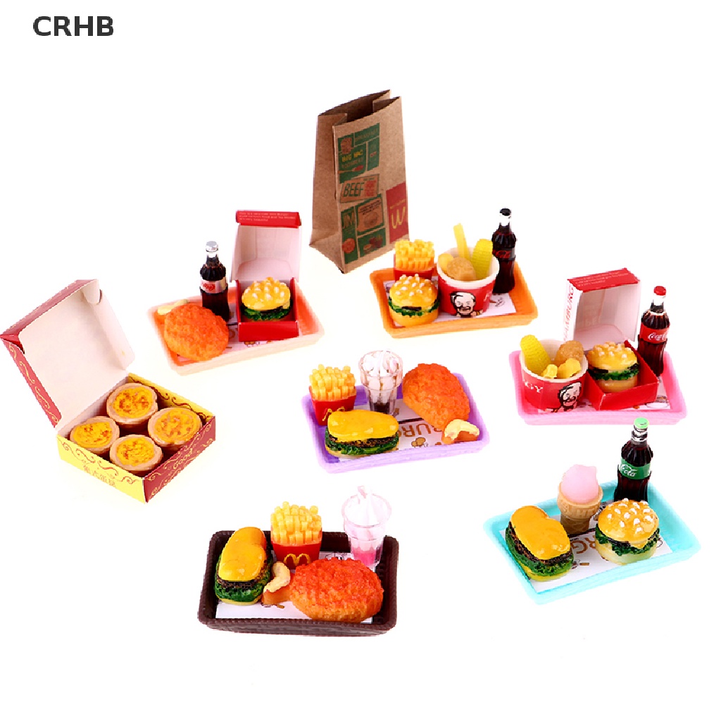 Mô Hình Đồ Chơi Hình Bánh Burger Khoai Tây Chiên Bo11 Dành Cho Nhà Búp Bê Mới