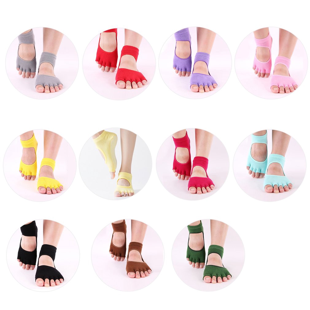 1 Đôi Tất Thể Thao Hở Lưng Chống Trượt Bằng Silicone Thoáng Khí