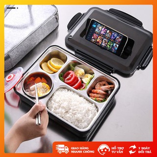 Hộp cơm 5 ngăn inox 304 Có Nắp Đậy Thích Hợp Cho Dân Văn Phòng, Học Sinh, Sinh Viên