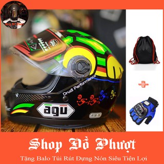 🌶 Nón Moto Agu Kèm Găng Tay Gù Hở Ngón Probiker 🌶