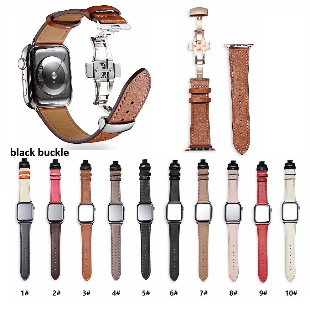 【Apple Watch Strap】Dây đeo thay thế bằng da chất lượng cao cho Apple watch Series 6 se 5 4 3 2 1 42mm 44mm