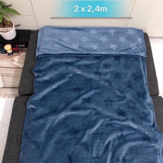 Mền lông tuyết ngôi sao nổi nền xanh