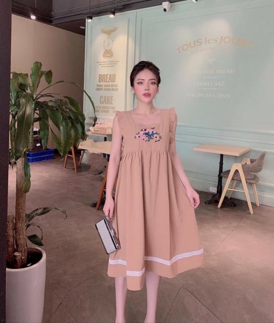 Váy bầu mùa hè thiết kế Aidenshop đầm bầu thời trang chất đũi mát