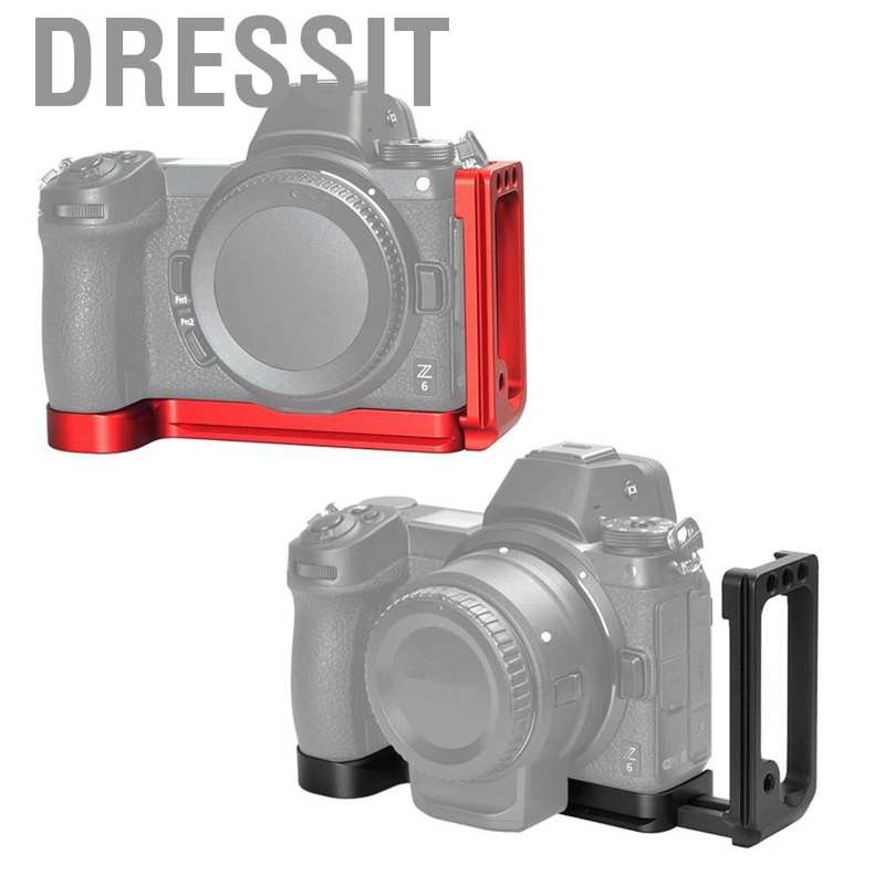 Dressit Black/Red Stretchable L-shape Handle Quick Release Plate for Nikon Z7 Z6 Camera