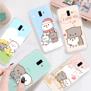 Transparent Case for Samsung Galaxy J4 Plus A2 Core J3 Prime TB99 Peach and Goma Cat Cover