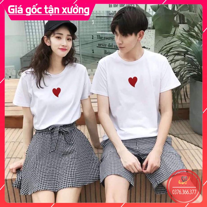 Áo Cặp Thun COTTON - Đủ Size AC105T Áo thun giá sỉ