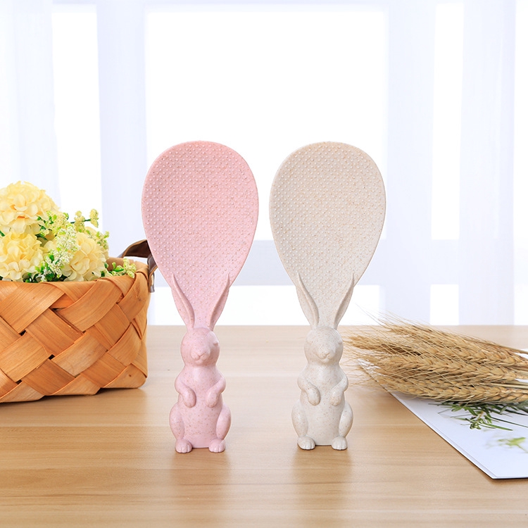 Bộ 5 Muỗng Xới Cơm Không Dính Hình Thỏ Có Giá Đỡ