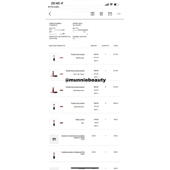 Son lì MAC Powder Kiss Lipstick bill US
