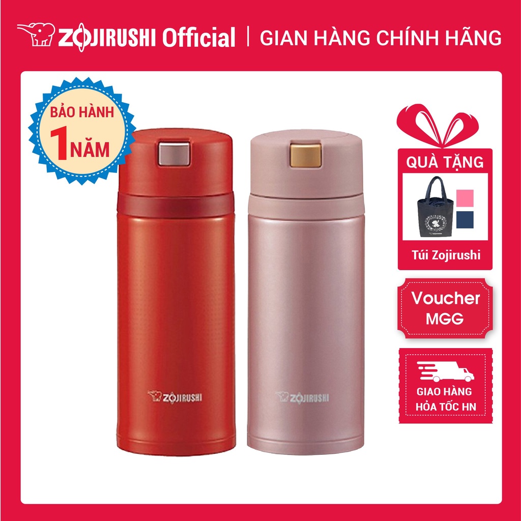 Bình giữ nhiệt nóng lạnh Zojirushi SM-XB36-PZ 360ml(Màu Hồng), bảo hành giữ nhiệt 1 năm chính hãng