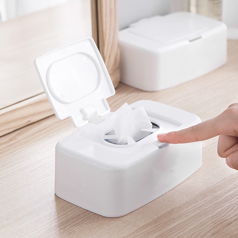 Hộp Đựng Khăn Giấy Ướt Để Bàn Có Nắp Chống Bụi Tiện Dụng