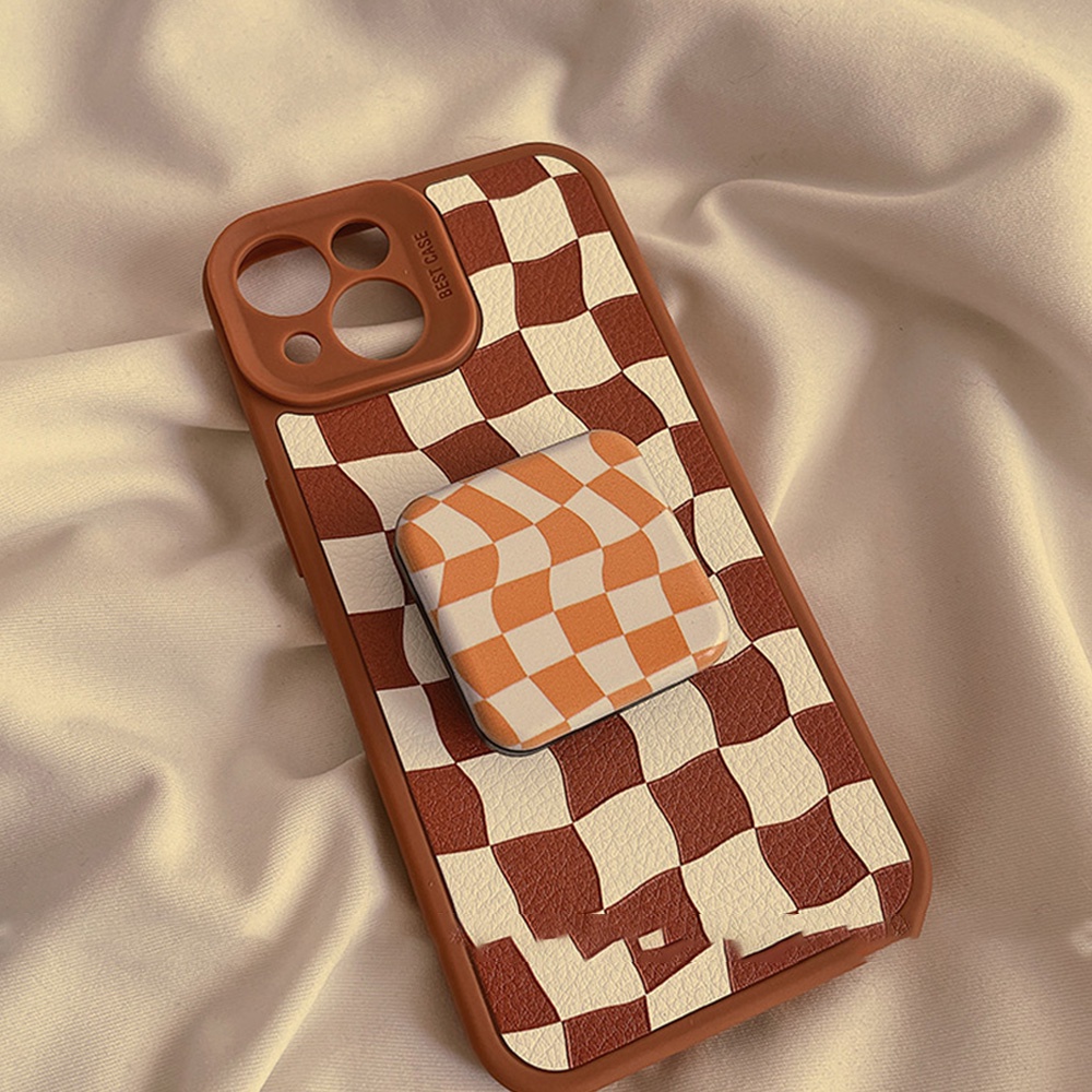 Giá Đỡ Điện Thoại Dạng Nhẫn Đeo Tay Bằng Silicon Họa Tiết Kẻ Sọc